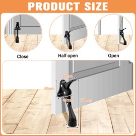 Chumia 12 Pieces Heavy Duty Door Stoppers 5.35 Inches Kickdown Adjustable Kick Down Door Stop for Bottom Easy Pedal with Rubber Tips Commercial (Black)