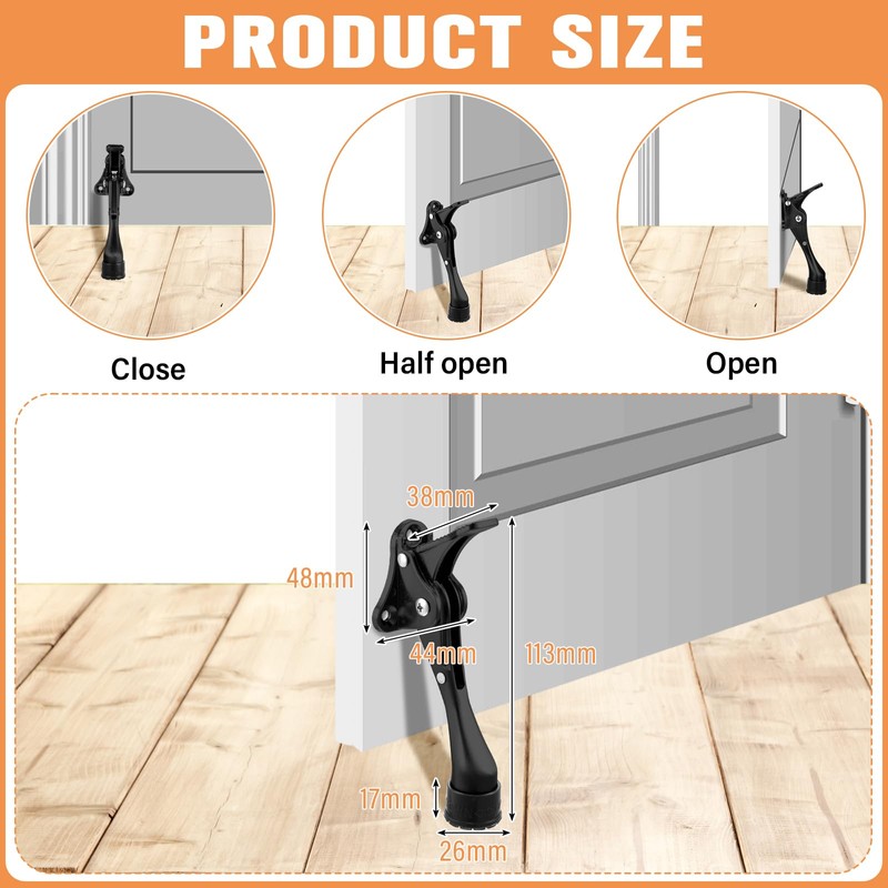 Chumia 12 Pieces Heavy Duty Door Stoppers 5.35 Inches Kickdown