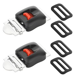 Cosmos Pack of 2 Motorcycle Helmet Speed Clip Helmet Quick Release Buckle Pull Buckle for 0.75 Inch Wide Universal Helmet Chin Strap, Black