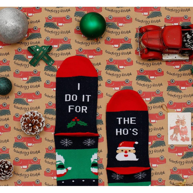 IRISGOD Funny Christmas Socks for Men & Women - Crazy