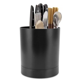360° Rotating Black Utensil Holder Caddy,Kitchen Utensil Holder,Stainless Steel Kitchen Utensil Holders Rotating Utensil Organizer Utensil Caddy Utensil Crocks for Kitchen Countertop