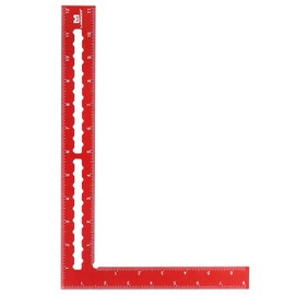 LARMEIL Carpenter Square Framing Square, 8 inch x 12 inch Right Angle Ruler L Ruler, Laser Scales Anodized Ruler Body, Carpenters Square Framing Tools Square Tool, Aluminum Metal Square, Red