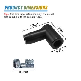 UHANBUT 8PCS Car Spark Plug Boot Terminal Kit, Heat-Resistant Coil Boots Ignition Wires and 90 Degree HEI Distributor, Silicone Auto Spark Plug Repair Accessory, Fits 6mm 7mm 8mm 9mm 10mm