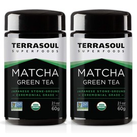 Terrasoul Superfoods Organic Matcha Green Tea (Ceremonial Grade in Miron Glass), 4.24 Ounces (120g)