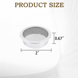 2 Inch,Round Open Screen Vent,Mill Finish, Pack of 6