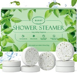 Mint Menthol Shower Steamers Aromatherapy BLRIET 8 Pack White Elephant Birthday Gifts Stocking Stuffers for Women Men Teens Self Care Travel Essentials Spa Gifts with Natural Essential Oils