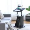 Tangkula Mobile Laptop Podium, Height Adjustable Sit to Stand Desk