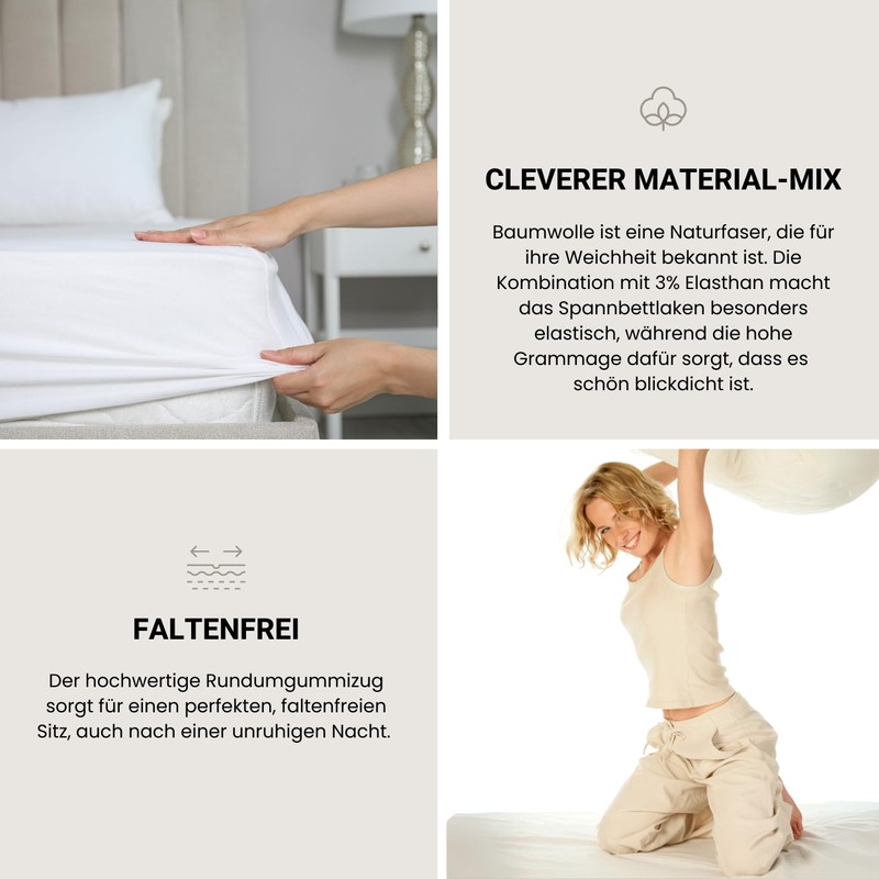 Schiesser Elli fitted sheet made of 97% cotton and 3%