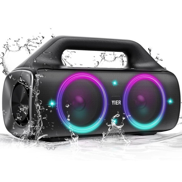 Yier New YIER 80w Peak Portable Wireless Speaker with Lights,