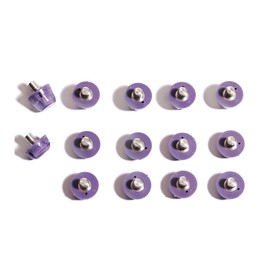 STUDIAMONDS TPU Studs- 14x Football Studs Standard Thread Rubber Cleats for Football Boots (Translucent Purple)