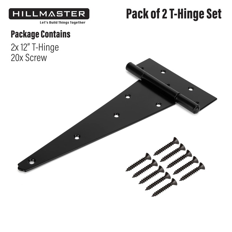 12 Inch T-Strap Heavy Duty Shed Door Hinges Gate Strap
