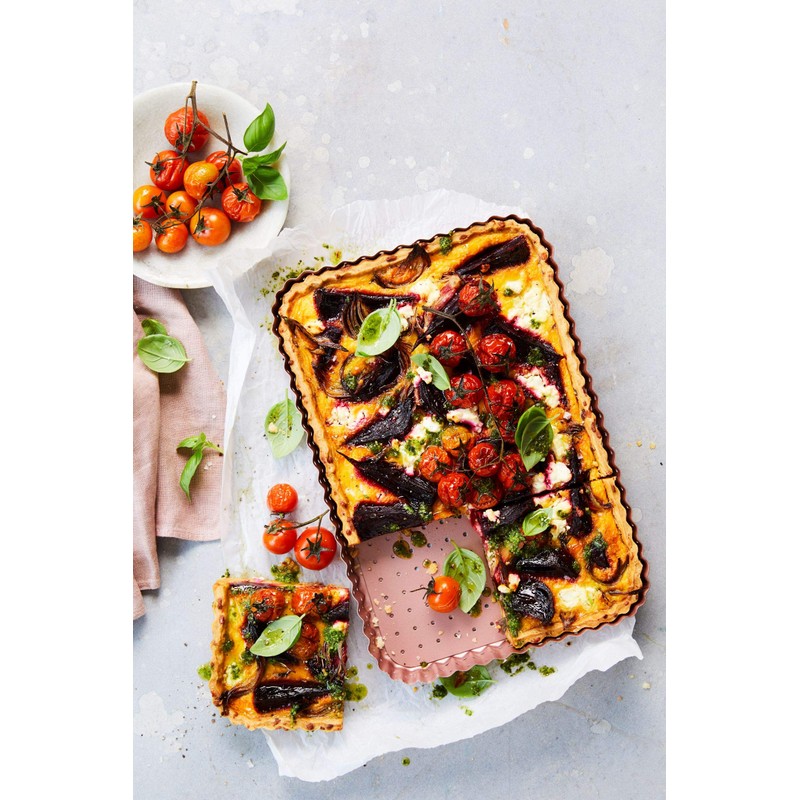 Wiltshire Rose Gold Quiche and Tart Pan, Large, Perforated, Tart