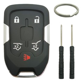 Smart Key Fob Shell Case Replacement Fits for GMC Yukon Acadia Terrain Chevy Tahoe Suburban Silverado Keyless Entry Car Remote Cover (5 Buttons B)