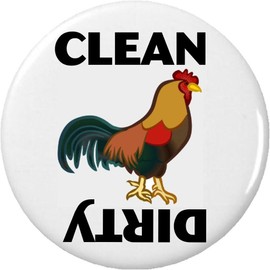 Clean/Dirty (Rooster Chicken) 2.25” Magnet Dishes Dishwasher Kitchen