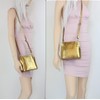 Girly HandBags Metallic Genuine Leather Cross Body Shoulder Bag --