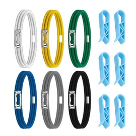 Pack of 6 rubbish bin fastening straps and 6 pieces bin clips, elastic rubber bands, multifunctional rubber bands, bin accessories