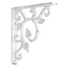 Naiture Grape Leaves Iron Shelf Bracket in Distressed White Finish