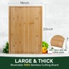 Kikcoin 20”×14” Bamboo Cutting Boards for Kitchen, Wooden Healthy Cutting