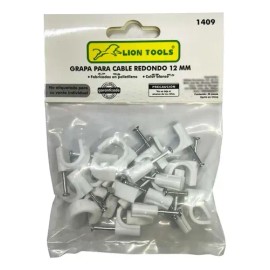 Grapa Para Cable Redondo 12mm Color Blanco 100 Pzs                                                                                                    