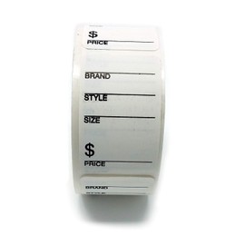 Self Adhesive Shoe Store Labels - Brand, Style, Size & Price Sticker Roll, 1000 Pack