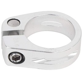 Keenso Bicycle Seat Post Clamp, Bicycle 28.6 mm Seat Post Clamp, High-Strength Aluminium Alloy Seat Clamp, V Band Clamp (Silver)