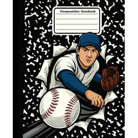 Composition Notebook Wide Ruled For Kids and Studets: Baseball Sports Marble. Cute Journal Note Book Boys and Girls. Perfect Gift for Baseball Players and Coaches