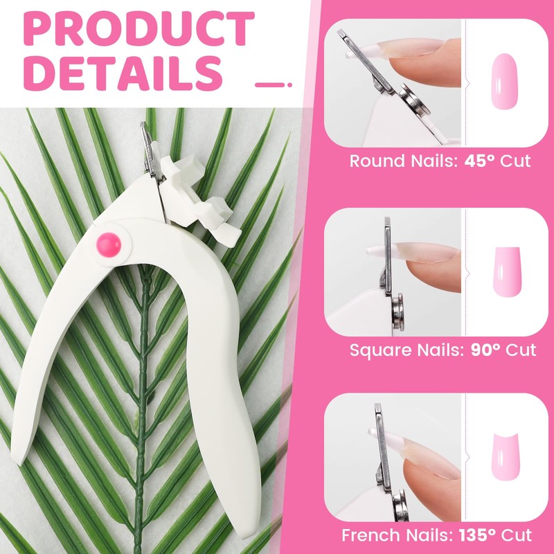 Professional Acrylic Nail Clipper, Stainless Steel Artificial Nail Clippers, Adjustable