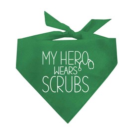 My Hero Wears Scrubs Triangle Dog Bandana (Assorted Colors)