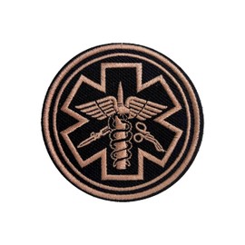 Zolawe Tactical Star of Life Medical Hook and Loop Patch, 3 Inches Sew On Patch, Embroidery Patches for Backpacks Bags Vest Dog Harness, Tactical Military Embroidered Patches, DIY Patch for Paramedic