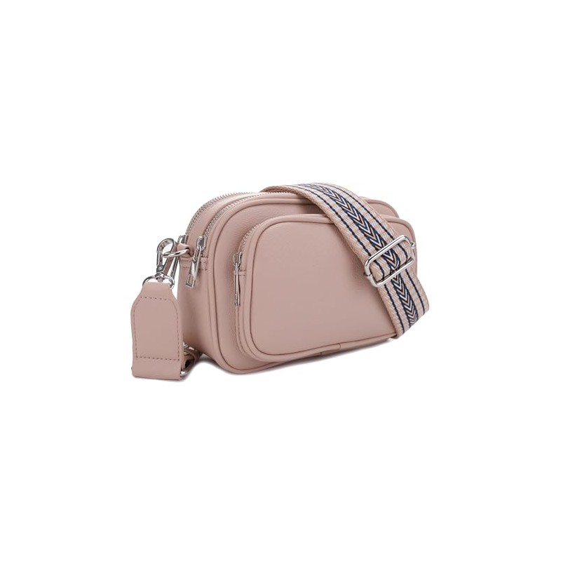 SG SUGU Small Crossbody Purse for Women Trendy Triple Zip