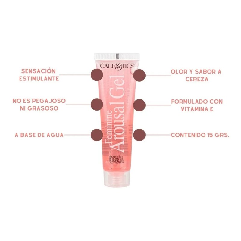 Gel Estimulante De Zonas Erógenas Arousal Calexotics! Sabor Cereza