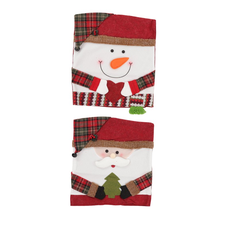 2pcs Christmas Chair Back Cover Decorative Non Woven Fabrics Old