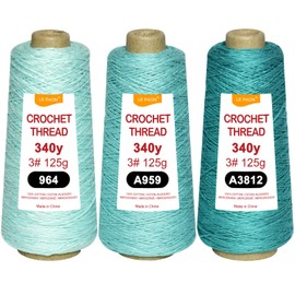 3 Cones total375g size3 Crochet Thread,100% Cotton Thread (964-959-3812)