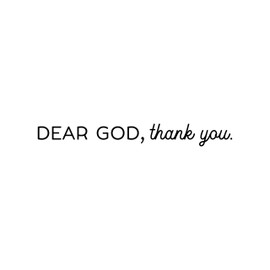Aurabeam Vinyl Wall Art Decal - Dear God; Thank You - 3.5" x 30" - Cute Trendy Inspirational Lovely Spiritual Quote Sticker for Home Apartment Bedroom Kids Room Living Room Religious Center Decor