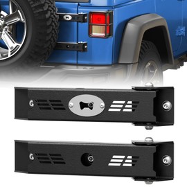 Jeep Tailgate Hinge Set for 2007-2018 Wrangler JK JKU, Rear Tailgate Door Hinges, Alloy Steel with E-Coating & Powder Coated Finish, Built-in Bottle Opener, Bolt-On, 2PCS