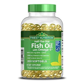 Walgreens (Formerly Finest Nutrition) Half-The-Size Fish Oil 1200 mg Softgels 200.0ea