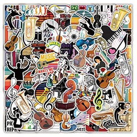 Orchestral Stickers 100 Pack Music Instrument Water Bottles Stickers-Waterproof Stickers for Skateboard,Laptop,Computer,Phone Cases,Guitars,Refrigerator,Cup,Bike-Violin Stickers Pack for Teens,Adults