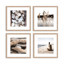 artissimo, Design Edition, Poster Set Including Frame, Picture Set Framed, 4 x 30 x 30 cm, PE6458-ER, Beach Impressions, Picture, Design Poster with Frame, Scandinavian Design, Beach and Sea