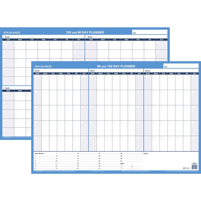 AT-A-GLANCE PM23928 90/120-Day Undated Horizontal Erasable Wall Planner, 36 x