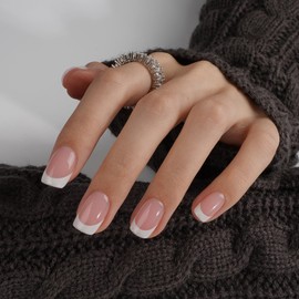 Canvalite Soft Gel French Tip Nails, 180 Pcs Extra Short Press on Nails for Women Flexible Pre-Painted White French Tip Gel Nails Nail Tips No File Need DIY Manicure Gifts for Women, Glue Not Included