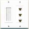 RiteAV (2 Gang Decorative Mesh-Brush 3 Cat6 White Wall Plate