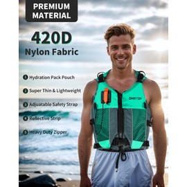 Owntop Buoyancy Aids Adults Youth with Hydration Pack, Whistle, Dual Mesh Pockets | Adjustable Buoyancy Vest Jacket | Swim Vest Unisex for Paddleboarding, Kayaking, Fishing, All Watersports