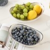 HOMKULA 2 Tier Ceramic Fruit Bowl for Kitchen Counter, Tiered