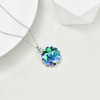 DAYLINLOVE Lotus Necklace 925 Sterling Silver Birthstone Abalone Shell Pendant