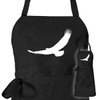 huuraa Apron Eagle Silhouette Eagle Front Tie Cooking Apron with