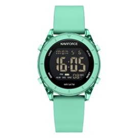 NAVIFORCE Digital Sport Waterproof Watches with Stopwatch, Alarm, 12/24 Hours, Hourly Time Signal and Snooze Function, Silicone Strap Wristwatch for Women