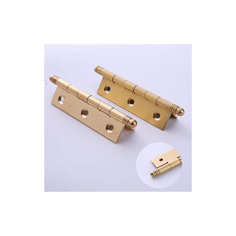 4Pack Decorative Solid Brass Cabinet Cupboard Door Butt Hinges Furniture