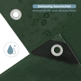 Laneetal 280 g/m² Tarpaulin Fabric Tarpaulin 4 x 8 m Made of PE [No Recovery Materials], Waterproof and Reinforced Protective Tarpaulin for Garden Furniture, Pool, Car, Trampoline, with 26 m Rope for