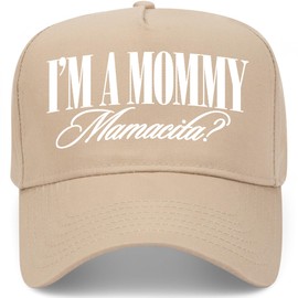 I'm A Mommy Mamacita Vintage Trucker Hat | Nic Huda Funny Quote | Premium Snapback Baseball Hat for Men & Women (US, Alpha, One Size, Khaki)