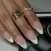 CEWEWP 24Pcs French tip Press on Nails White Pearl Fake